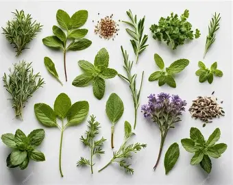 "Heat-tolerant herbs growing in a summer garden"